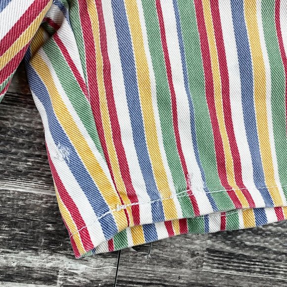 Vintage Bongo High Waist Striped Denim Jean Shorts Size 11 - Picture 4 of 5